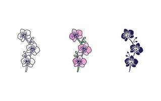 orchid flower vector icon