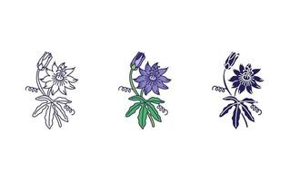 Passion flower vector icon