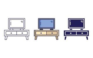 icono de vector de mesa de tv