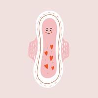 Cute menstrual pad character vector