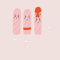 Cute characters menstruation tampon with face vector