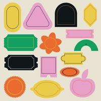 Retro Colorful Blank Label Collection vector