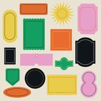 Retro Colorful Blank Label Set vector