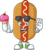 Cartoon character of hotdog vector