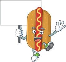 Cartoon character of hotdog vector