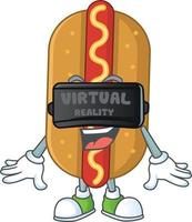 Cartoon character of hotdog vector