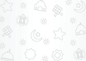 resumen forma de icono modelo de luna, estrella, mezquita, nube, linterna, islámico tema geométrico diseño. para regalo envase y hermosa textiles vector