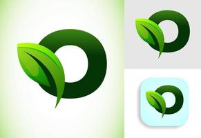 Initial O alphabet with a leaf. Eco-friendly logo concept. Graphic alphabet symbol for business and company identity. vector