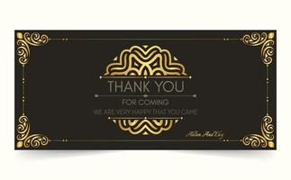 classic gold thank you wedding card vector