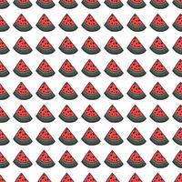 Hand drawn watermelon slices seamless pattern. Funny fruit backdrop. vector