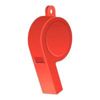 Red sport whistle stock vector illustration isolated on white background