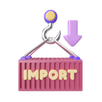 Import 3D Illustration Icon png