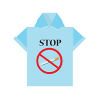 Blue polo shirt origami and tobacco with forbidden sign. png