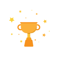 champion trophy. championship cup. prizes for winners. successful competitor. prize for winning contestant. golden trophy cup. flat design illustration. png
