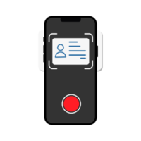 identity verification. ID card scanning for identification. individual data verification. smartphone scanning an ID card. flat design illustration. png