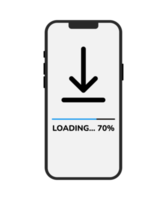 loading bar progress icon. Loading status with indicator. smartphone with a loading screen. flat design illustration png