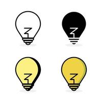 lamp icon vector, isolated on white background. Idea sign, solution, thinking concept. Lightning. Electric, shining. vector