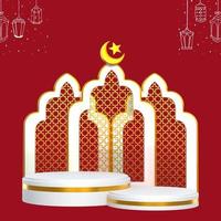 3D Podium Product Showcase in Ramadan Background photo