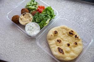 Falafel with Salad and Pita photo