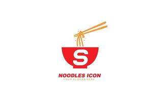 S NOODLES logo design inspiration. Vector letter template design for brand.