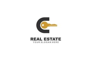 C real estate logo design inspiration. Vector letter template design for brand.