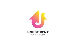 J real estate logo design inspiration. Vector letter template design for brand.