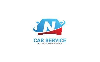 N rent car logo design inspiration. Vector letter template design for brand.