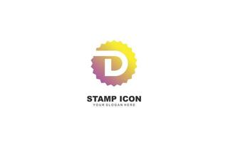D Stamp logo design inspiration. Vector letter template design for brand.