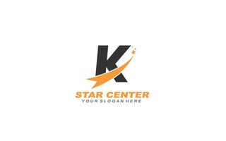 K star logo design inspiration. Vector letter template design for brand.