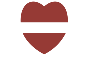 Flat heart Illustration of Latvia flag Free PNG