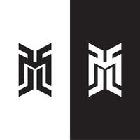 inicial letra metro moderno futurista logo icono vector