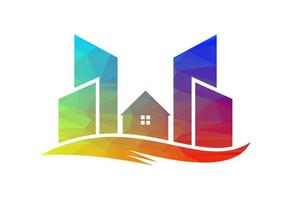 Low Poly and Real estate house logo design, Vector design concept