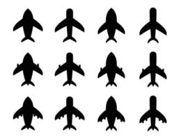 sencillo plano diseño avión icono colocar, vector para web solicitud