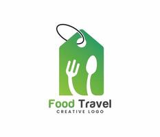 Travel logo with a fish and a green suitcase vector