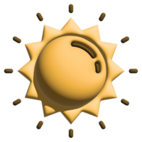 3D illustration sun in nature set png