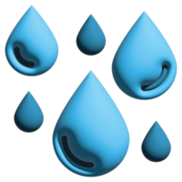 3D illustration water in nature set png