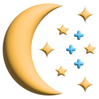 3d ilustración Luna en naturaleza conjunto png