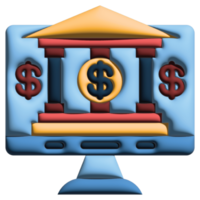 3D illustration online banking in credit and loan set png