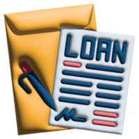 3D illustration loan in credit and loan set png