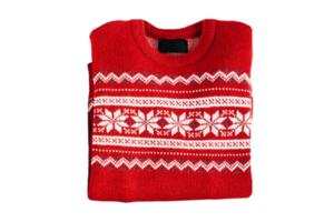 Red christmas sweater isolated on a transparent background png
