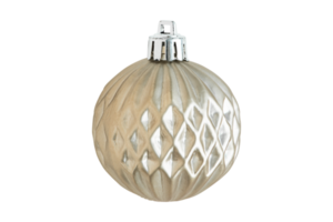 Silver christmas ball isolated on a transparent background png