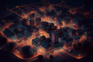 technology future lighting city like a computer digital mother obard design by . photo