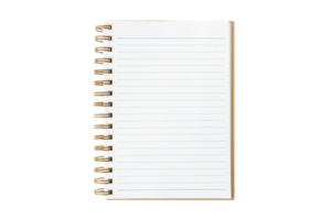 White notebook isolated on a transparent background png