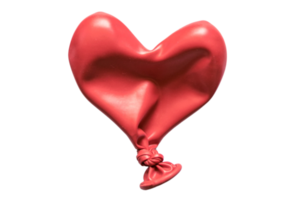 Red heart balloon isolated on a transparent background png