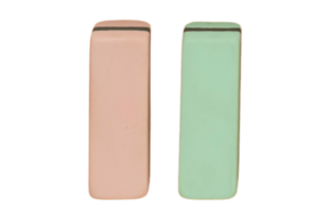 Green and pink erasers isolated on a transparent background png