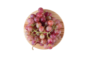 Wooden tray with grapes isolated on a transparent background png