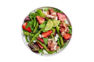 Fresh salad with mix of vegetables and fruits isolated on a transparent background png