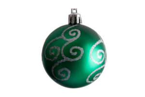 Green christmas ball isolated on a transparent background png