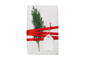 Red christmas gift box isolated on a transparent background png