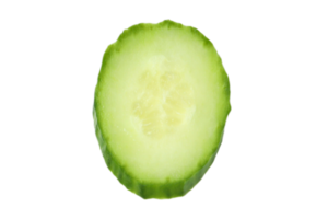 Green cucumber slice isolated on a transparent background png